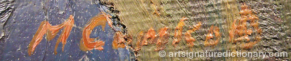 Authentic signature by Mikhail SEMKOV on  artwork