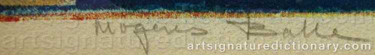 Authentic signature by Mogens BALLE on  artwork