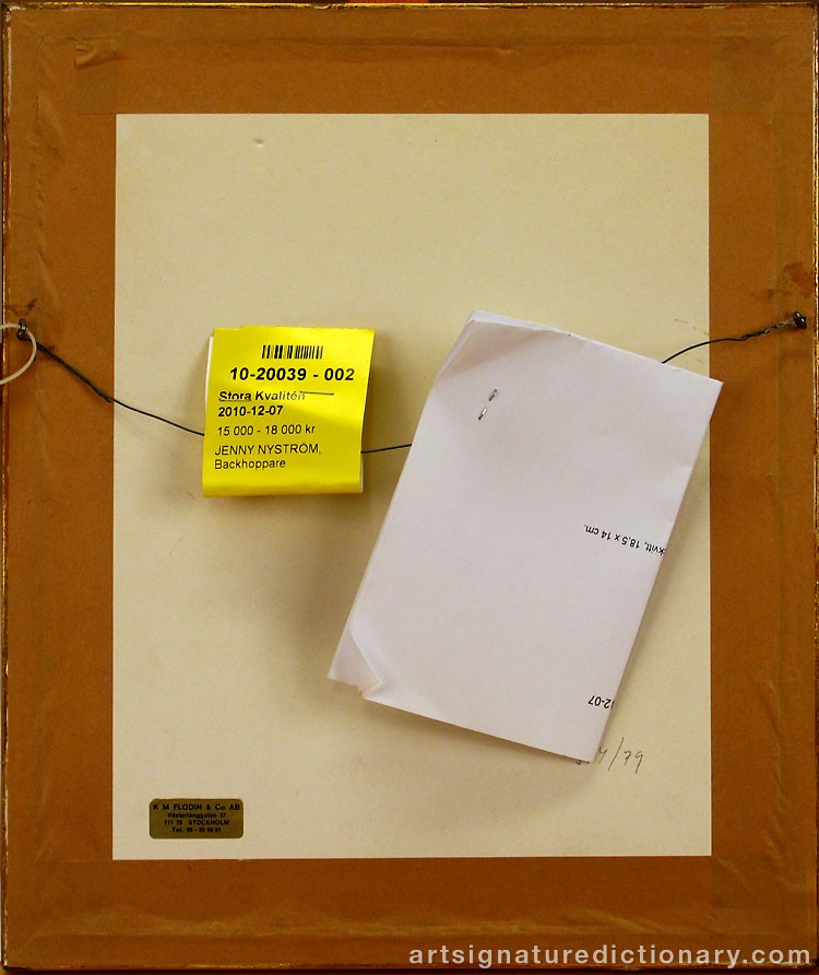 Close-up details showing Jenny NYSTRÖM signature forgery characteristics