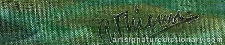 Authentic signature by Anthony THIEME on Painting/Watercolour artwork