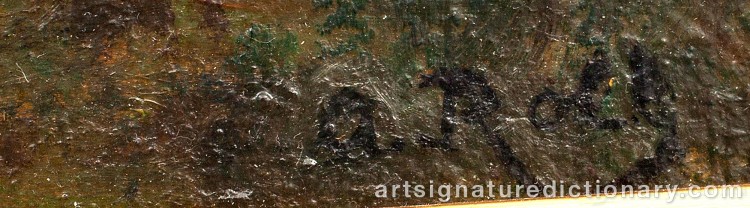 Authentic signature by Alfred Philippe ROLL on  artwork