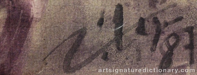 Authentic signature by Michel VILAGE on Painting/Watercolour artwork