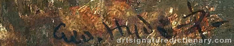 Authentic signature by George Hyde POWNALL on artwork