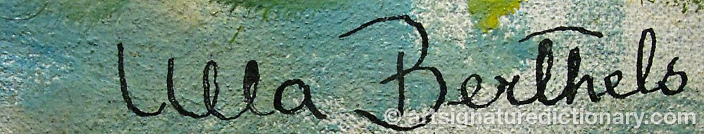 Authentic signature by Ulla BERTHELS on  artwork