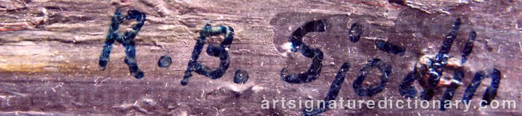 Authentic signature by Rolf Bertil SJÖDIN on  artwork