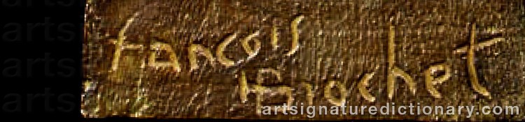 Authentic signature by François BROCHET on  artwork