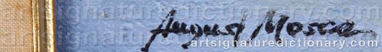 Authentic signature by August MOSCA on artwork