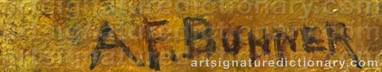 Authentic signature by Andrew Fisher BUNNER on Painting/Watercolour artwork