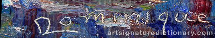 Authentic signature by John Augustus DOMINIQUE on Painting/Watercolour artwork