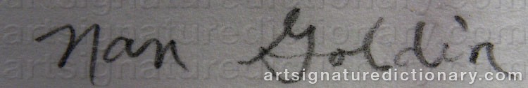 Authentic signature by Nan GOLDIN on  artwork