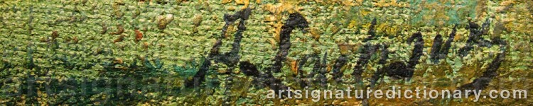 Authentic signature by Albert LACHAUX on  artwork