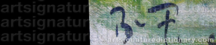 Authentic signature by Aage BERNHARD-FREDERIKSEN on artwork
