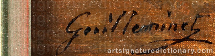 Authentic signature by Claude GUILLEMINET on  artwork