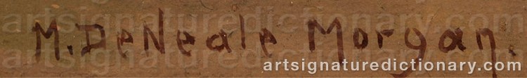 Authentic signature by Mary Deneale MORGAN on Painting/Watercolour artwork