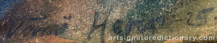 Authentic signature by Väinö HERVO on Painting/Watercolour artwork