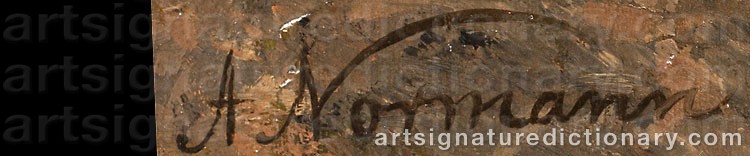 Authentic signature by Adelsteen NORMANN on Painting/Watercolour artwork