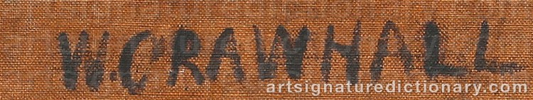 Authentic signature by William CRAWHALL on Painting/Watercolour artwork