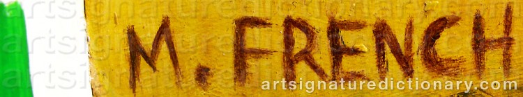 Authentic signature by M. FRENCH on  artwork