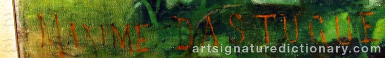 Authentic signature by Maxime DASTUGUE on  artwork