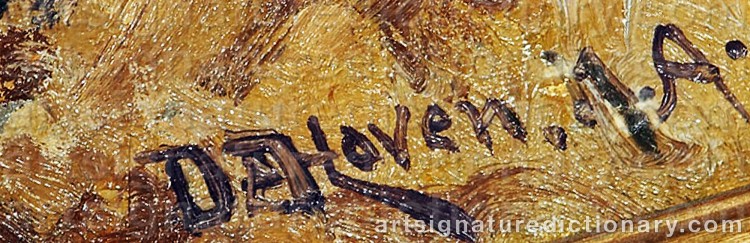 Authentic signature by Benjamin Franklin DEHAVEN on Painting/Watercolour artwork