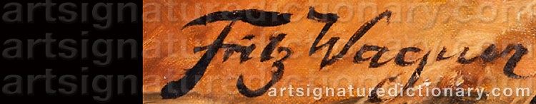 Authentic signature by Fritz WAGNER on artwork