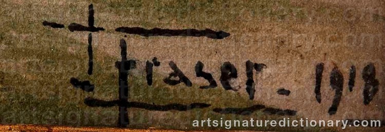 Authentic signature by John FRASER on  artwork