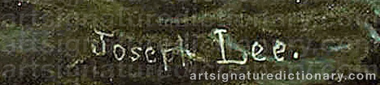 Authentic signature by Joseph LEE on Painting/Watercolour artwork