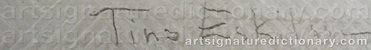 Authentic signature by Tina ESKILSSON on  artwork