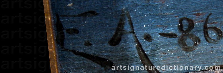 Authentic signature by Ester Dorothea ALMQVIST on artwork