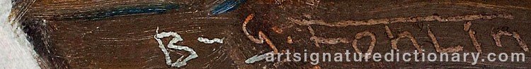 Authentic signature by Bror Gösta FOHLIN on  artwork