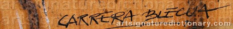 Authentic signature by Alberto CARERRA BLECUA on  artwork