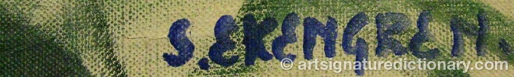 Authentic signature by Sture EKENGREN on  artwork