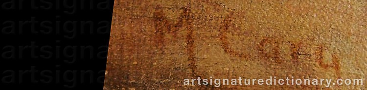 Authentic signature by William La Montagne CARY on  artwork