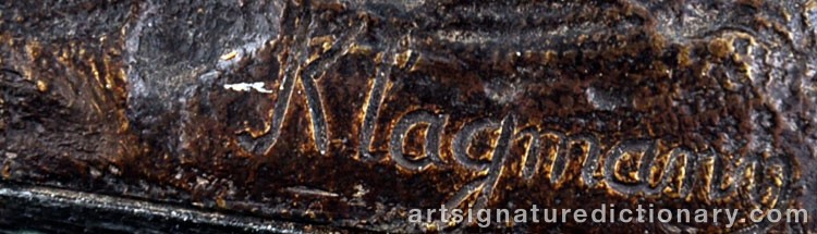 Authentic signature by Jean Baptiste Jules KLAGMANN on  artwork