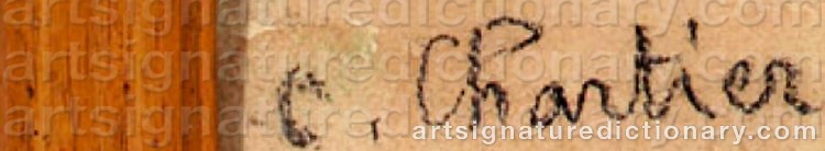 Authentic signature by Charles Alexandre CHARTIER on  artwork