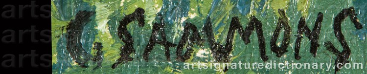 Authentic signature by Carl SAMMONS on Painting/Watercolour artwork