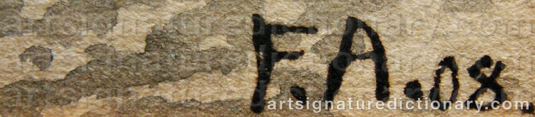 Authentic signature by Fredrik ARSENIUS on  artwork