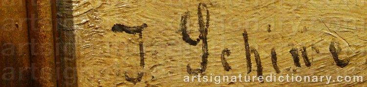 Authentic signature by Jacob Oxholm SCHIWE on  artwork