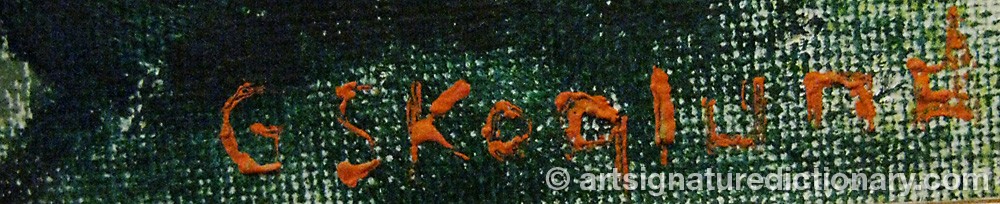 Authentic signature by Gustaf SKOGLUND on  artwork