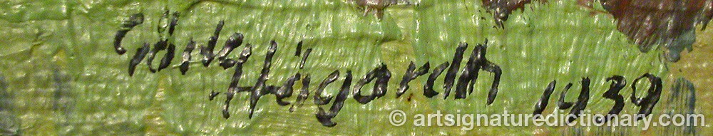 Authentic signature by Gösta HÖGARDH on artwork