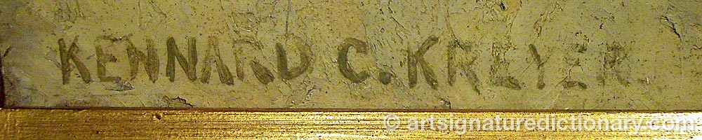 Authentic signature by C. Kennard KREYER on  artwork
