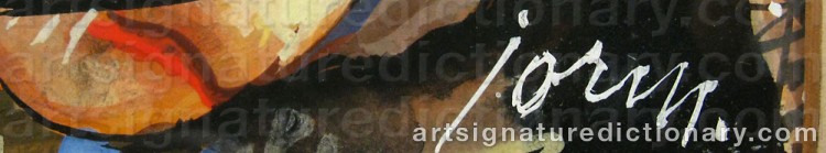 Authentic signature by Arvid JORM on artwork