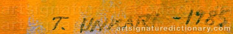 Authentic signature by Tarja UNKARI on  artwork