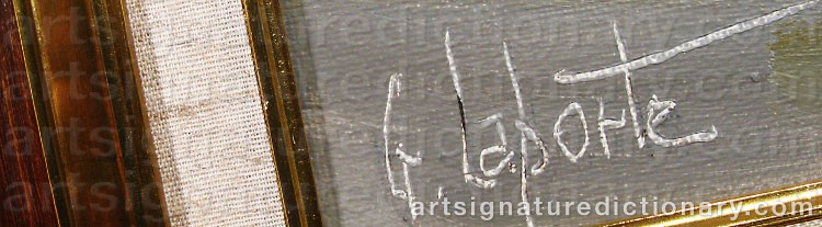 Authentic signature by Georges LAPORTE on  artwork