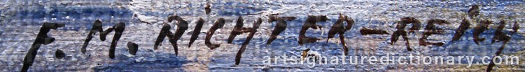 Authentic signature by F. Max RICHTER-REICH on  artwork