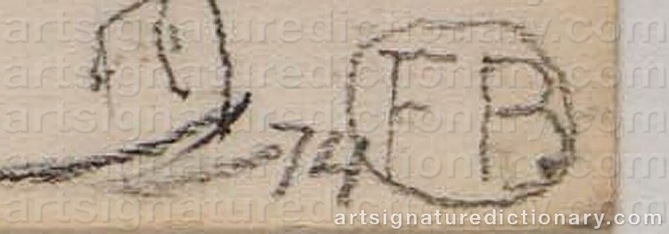 Authentic signature by Fritz BULTMAN on Drawing/Graphic/Print artwork