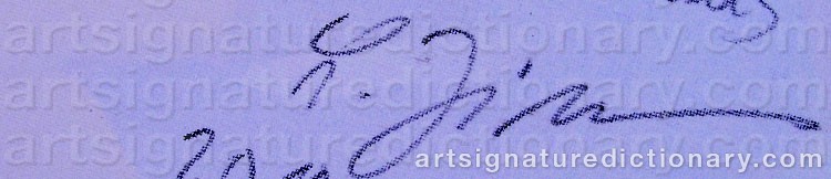 Authentic signature by Leonore ZIMMERMANN on artwork