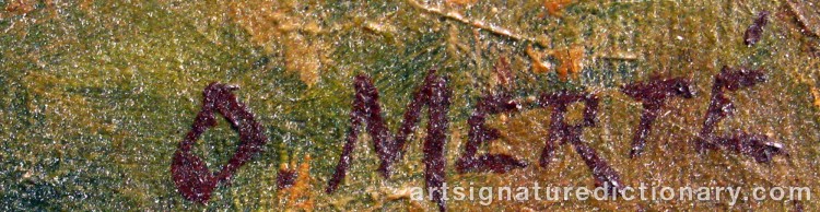 Authentic signature by Oskar MERTÉ on  artwork