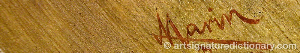 Authentic signature by Émile MARIN on  artwork