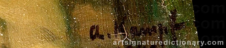 Authentic signature by Arthur KAMPF on  artwork